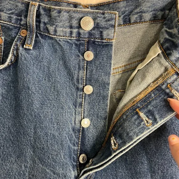 NWT RE/DONE 90's Low Slung Cut Off Shorts in Bleu Mere - Picture 8 of 13